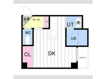 グランドール琴似(ワンルーム/3階)の間取り写真