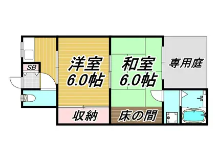 木の実荘(2K/1階)の間取り写真