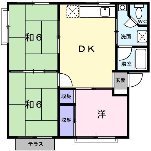 MNOコーポA(3DK/1階)の間取り写真