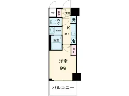 エステムコート神戸湊町(1K/12階)の間取り写真