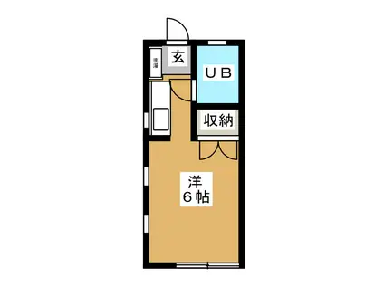 コーポグリーンヒル(ワンルーム/2階)の間取り写真