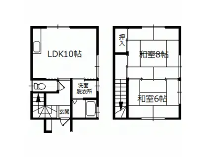 メゾン東海 I(2LDK/1階)の間取り写真
