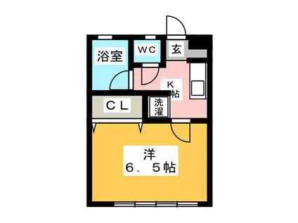 オーエスハイム(1K/1階)の間取り写真
