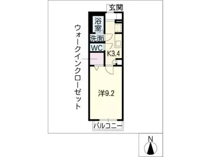 メゾン堀越(1K/1階)の間取り写真