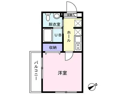 REMOTA本厚木(1K/1階)の間取り写真