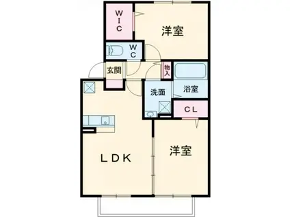 ル・レーブ A(2LDK/1階)の間取り写真