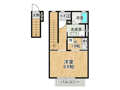 インレット荒川沖2B(1K/2階)の間取り写真