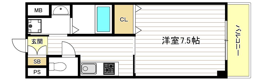 IL MALE(1K/2階)の間取り写真
