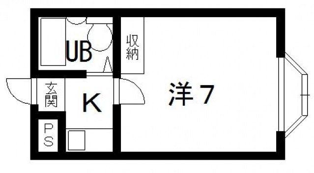 シティライフ柏原(1K/1階)の間取り写真