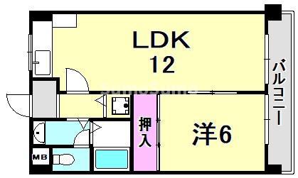 LAPIS(1LDK/3階)の間取り写真