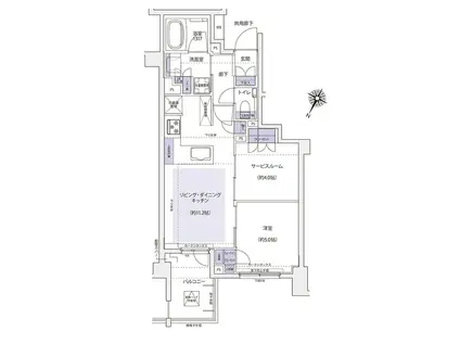 ケーディーエックスレジデンス横濱紅葉坂(1SLDK/5階)の間取り写真