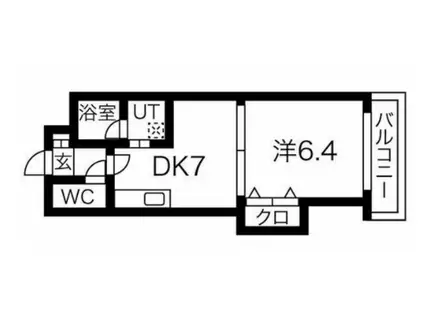 ボワ・リジエール(1DK/6階)の間取り写真