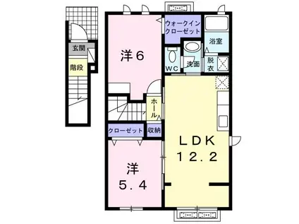 パークヒルズ IV(2LDK/2階)の間取り写真