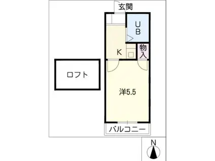 ル・シャトリエ(1K/2階)の間取り写真