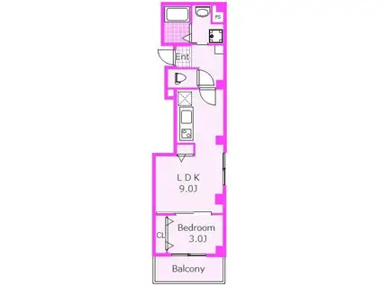 エーアール横浜(1LDK/2階)の間取り写真