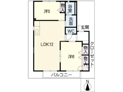MASTTOWN本今I B棟(2LDK/1階)の間取り写真