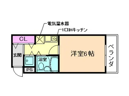 リエス北千里(1K/3階)の間取り写真