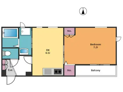 ル・ヴァンヴェール(1DK/2階)の間取り写真