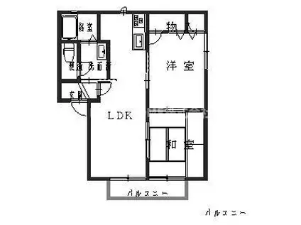 メゾン・グランドゥールIII(2LDK/2階)の間取り写真