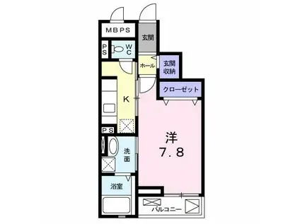 メゾン ラフォーレ(1K/3階)の間取り写真