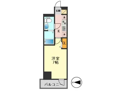 AZEST亀有サウス TOWER(1K/8階)の間取り写真
