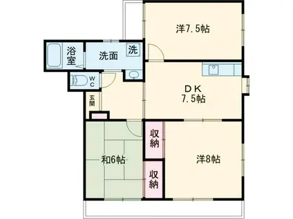 コーポラスしらき(3DK/1階)の間取り写真