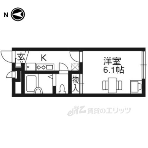 レオパレスセゾン京都駅北(1K/1階)の間取り写真