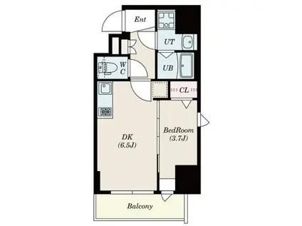 エスリードレジデンス上前津フロント(1DK/13階)の間取り写真
