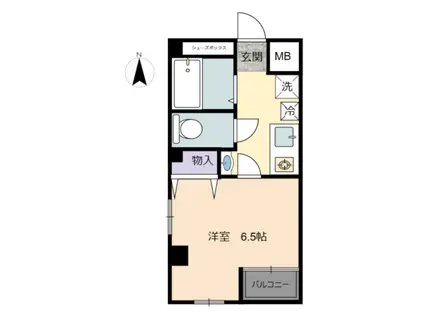 ハイム日暮(1K/4階)の間取り写真