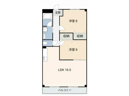 PEACH花の家(2LDK/3階)の間取り写真