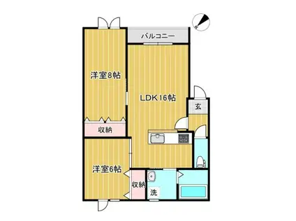 新釧路町AP(2LDK/1階)の間取り写真