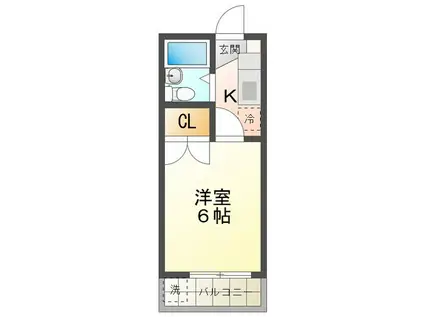 カレッジハウス3(1K/2階)の間取り写真