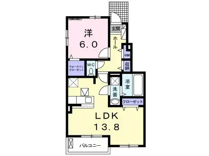 ルーチェ・サウス(1LDK/1階)の間取り写真