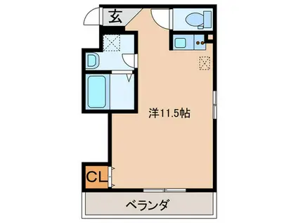 トリアード(ワンルーム/1階)の間取り写真