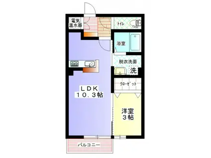 スカイガーデン(1LDK/2階)の間取り写真