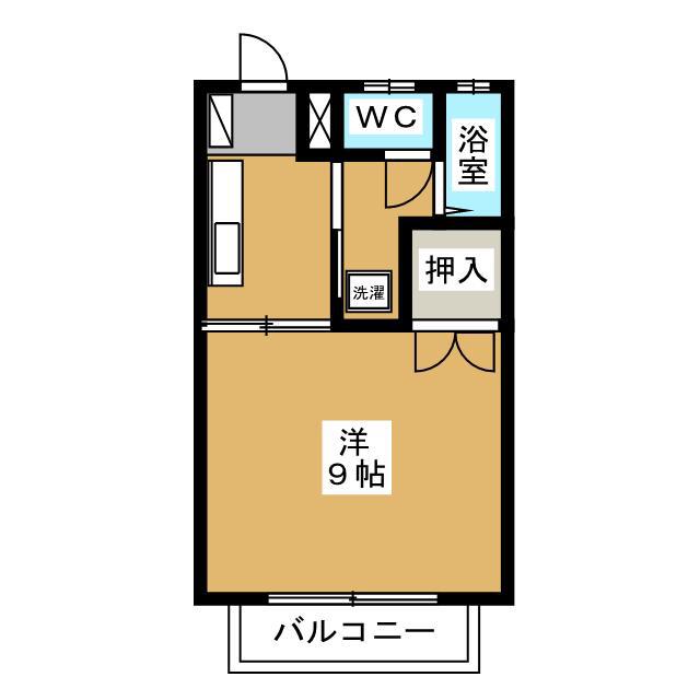 柏アパート(1K/1階)の間取り写真
