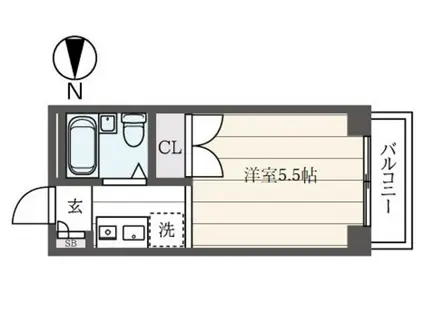 MARINE HILLS YOKOHAMA(ワンルーム/2階)の間取り写真
