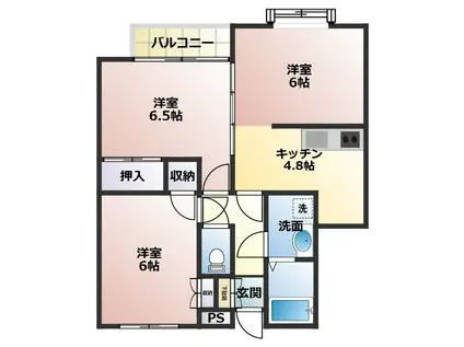リバティシティVI(3K/1階)の間取り写真