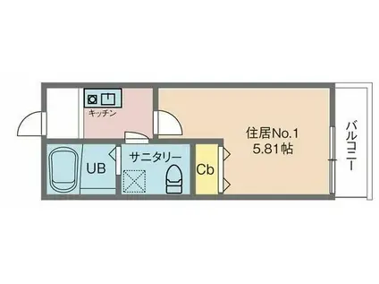 カインドネス吉祥寺南町AB棟(1K/2階)の間取り写真