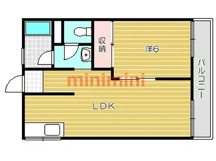 エコーハイツ(1LDK/1階)の間取り写真