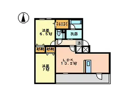 クレールメゾン中野(2LDK/1階)の間取り写真
