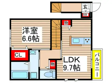 フェリーチェ新倉A(1LDK/2階)の間取り写真