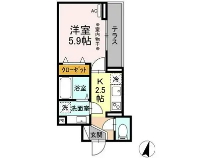 アヴァンス青井(1K/1階)の間取り写真