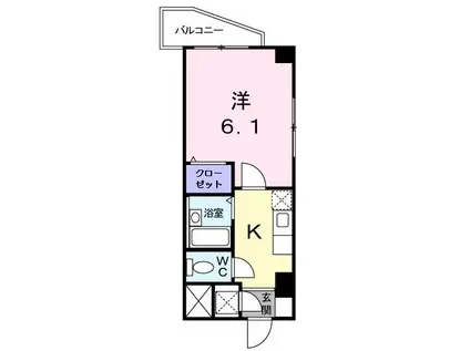 パルテノン(1K/2階)の間取り写真