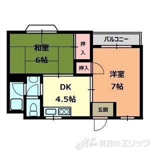 登町ハイツ(2K/2階)の間取り写真