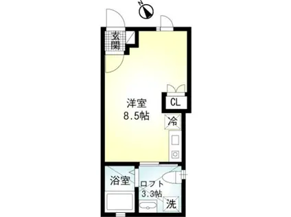 リブレ浜町(ワンルーム/3階)の間取り写真