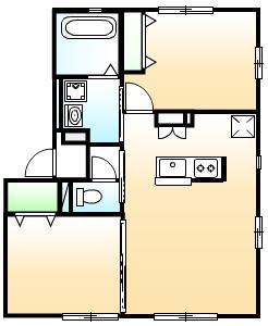 フルール(2LDK/1階)の間取り写真