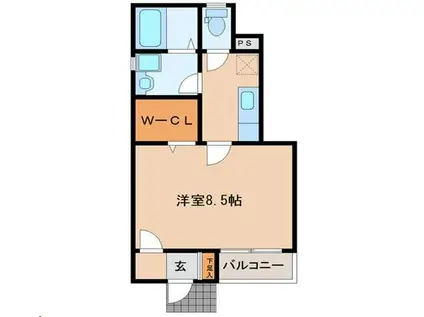 レーヴII番館(1K/1階)の間取り写真