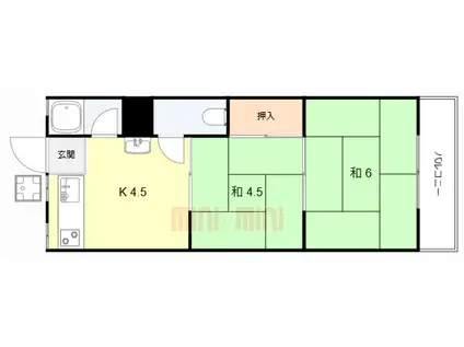 めぞんかもめ(2K/2階)の間取り写真