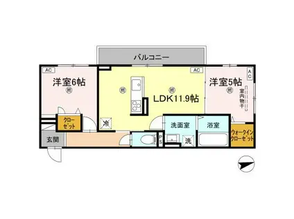 エムフルージュ(2LDK/2階)の間取り写真